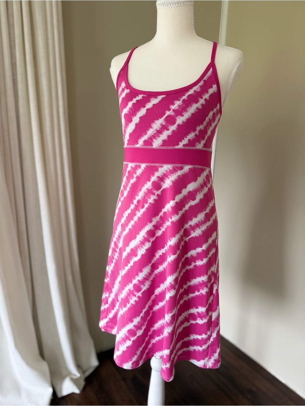 Lola Athletic Dress Pink Tie-Dye Tank Dress Athletic Y2K mini dress size small - Picture 2 of 6